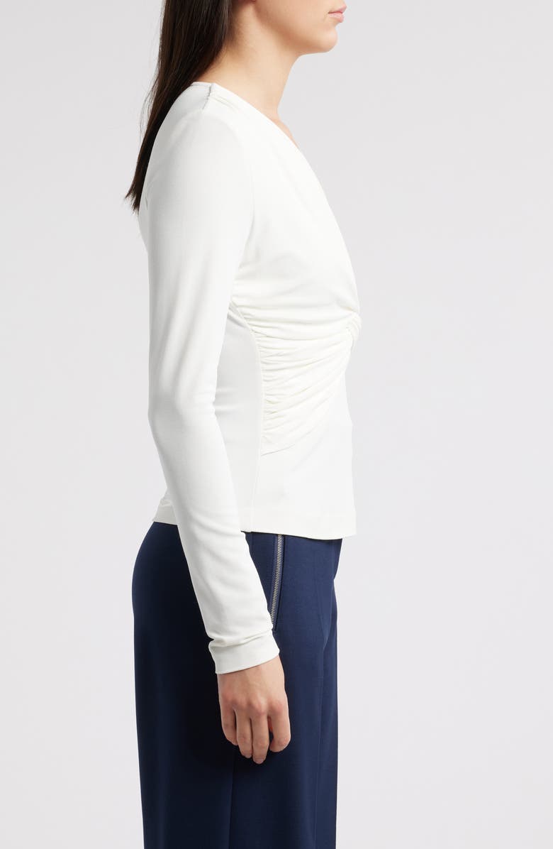 BOSS Eulori Twist Front Long Sleeve Top, Alternate, color, Open Wht