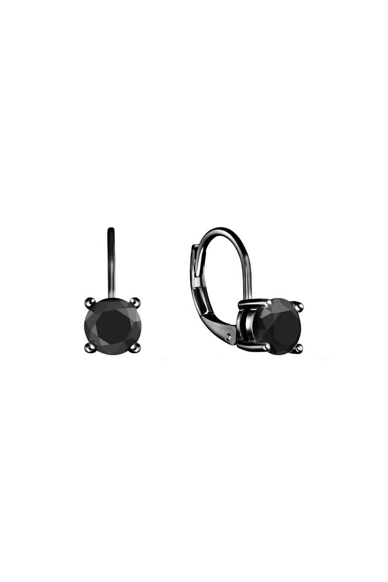 Sterling Silver Black Rhodium Lever back Earrings, Main, color, Black