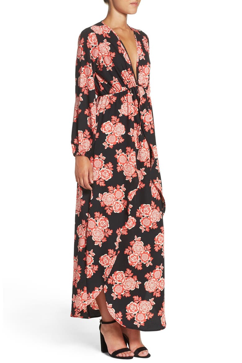 Floral Maxi Dress, Alternate, color, RED BLOSSOM