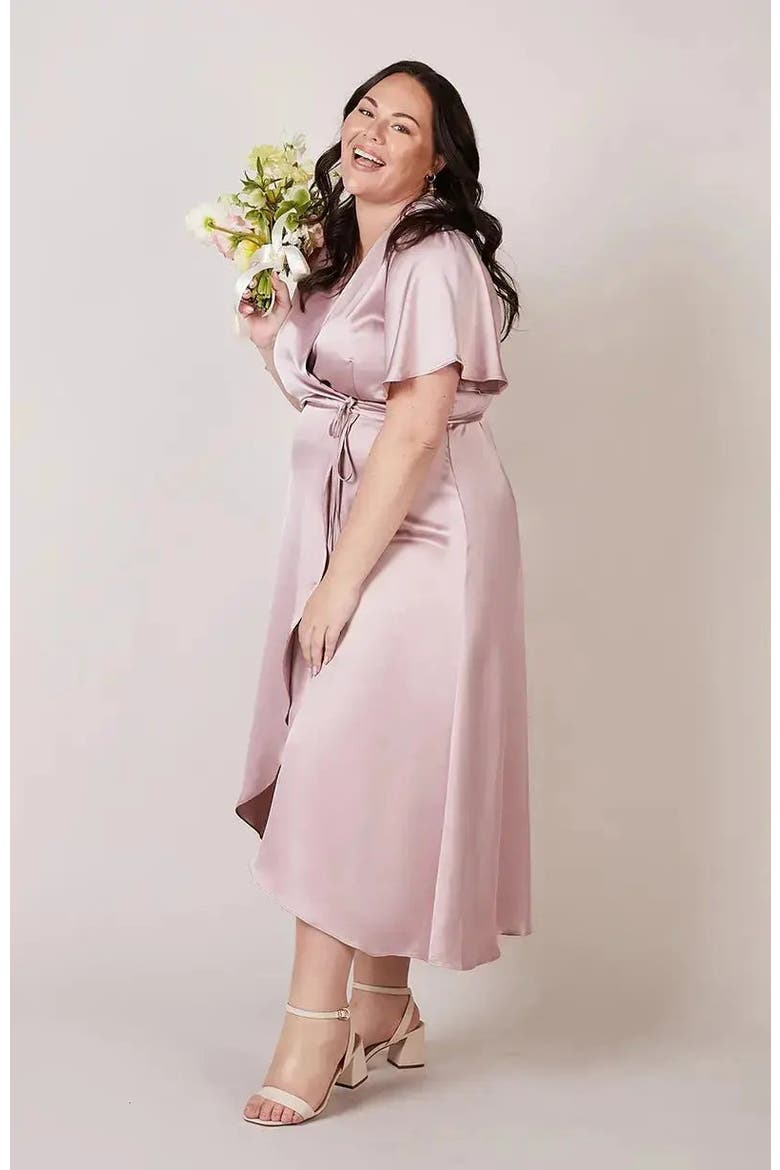 Florence Waterfall Hem Dress, Alternate, color, Rose Pink