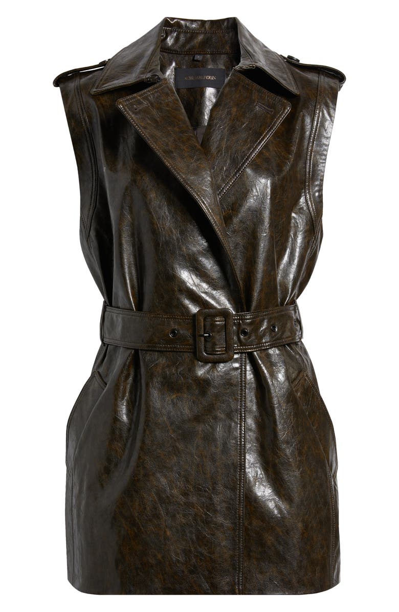 KOBI HALPERIN Belted Faux Leather Vest, Alternate, color,