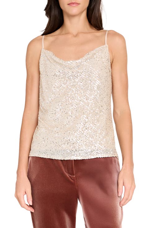 Sequin Cowl Neck Camisole