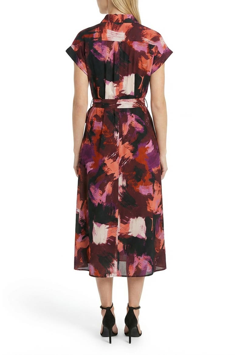 Cap Sleeve Midi Shirtdress, Alternate, color, PEACH/ WINE
