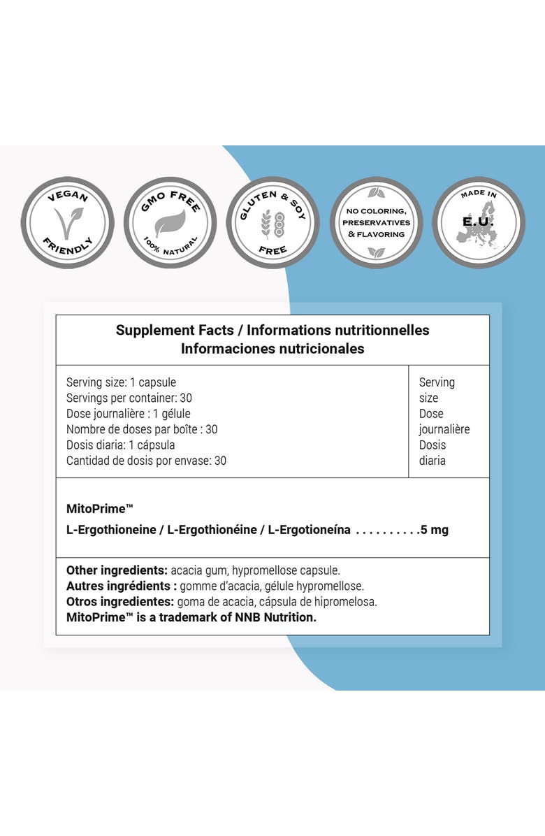 SuperSmart L-Ergothioneine Supplement 5mg, Alternate, color, NO COLOR