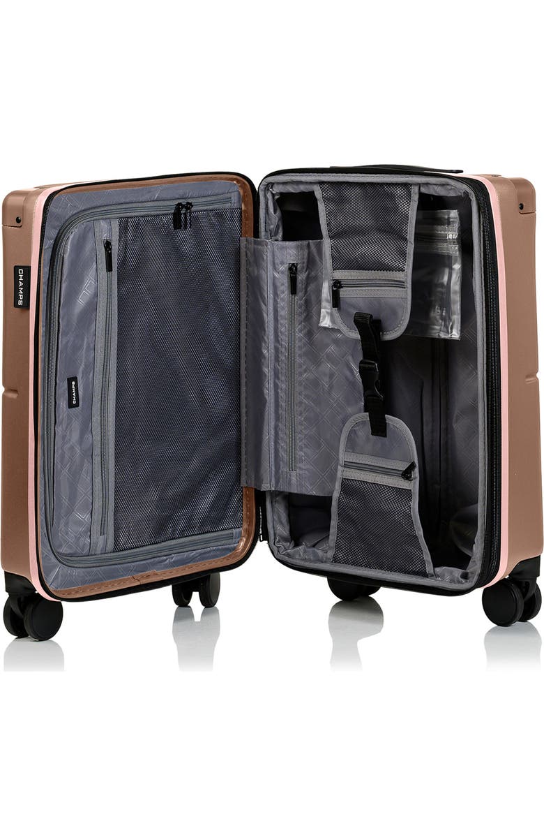 CHAMPS Earth 3-Piece Wheeled Luggage Set, Alternate, color, Champagne