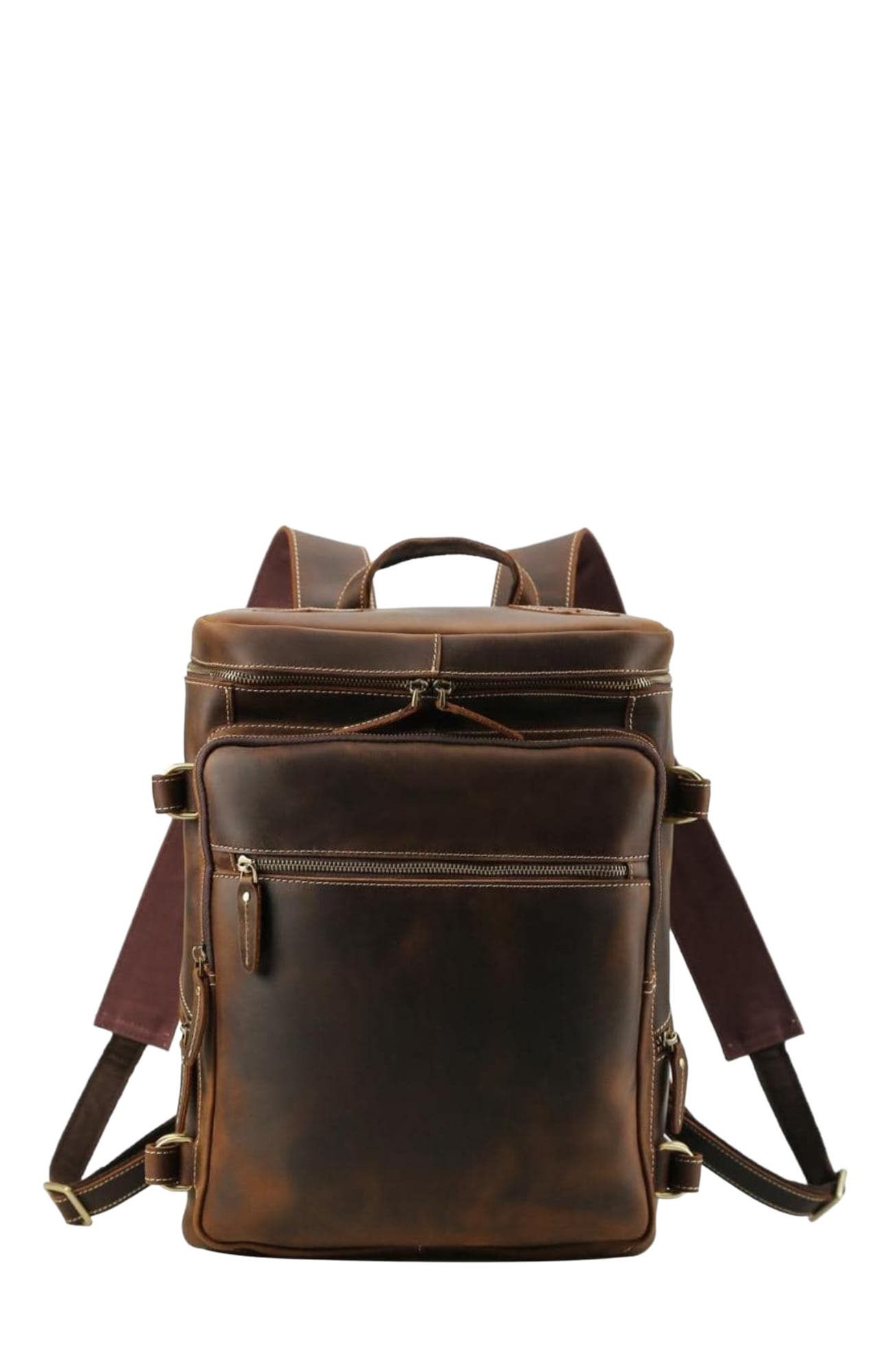 STEEL HORSE LEATHER The Raoul Backpack | Handmade Vintage Leather Backpack, Alternate, color, Dark Brown