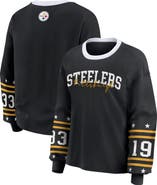 WEAR by Erin Andrews Women's WEAR by Erin Andrews Black Pittsburgh Steelers Plus Size Sport Long-Sleeve T-Shirt