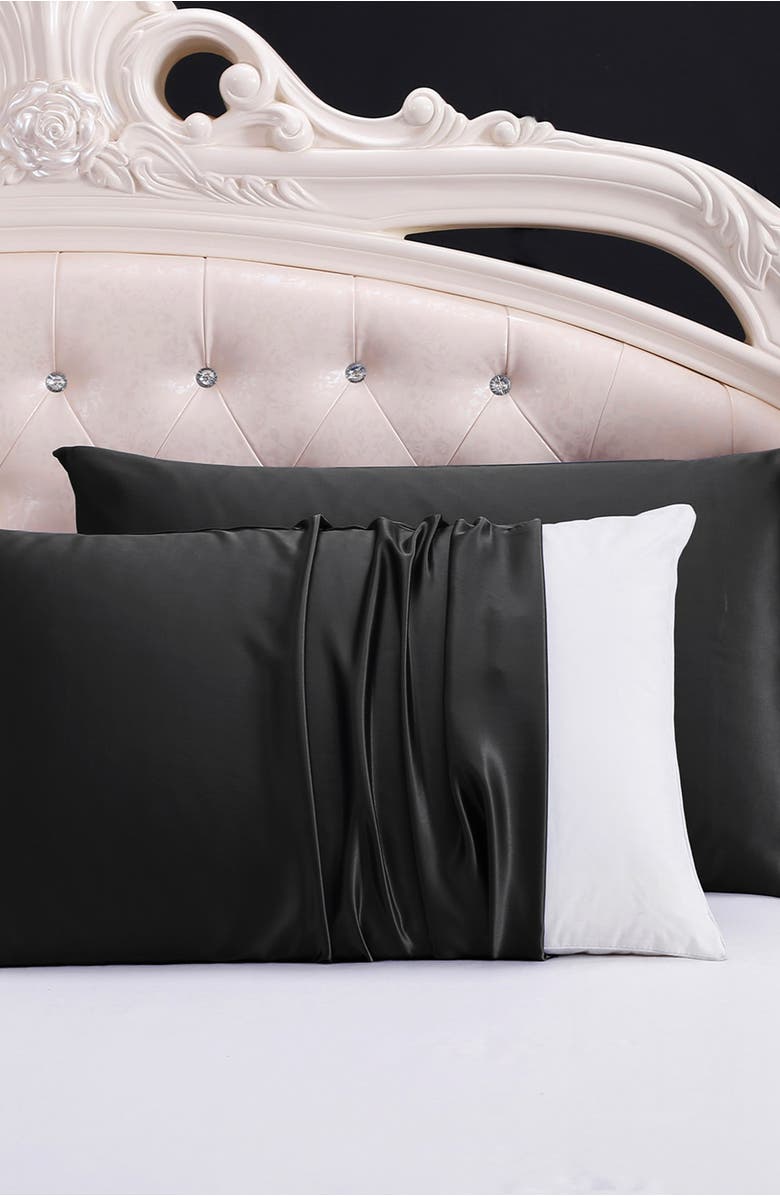 Lilysilk Pure Mulberry Silk Terse Envelope Luxury Pillowcase, Alternate, color, Black