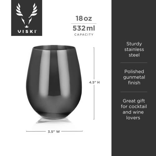 Viski Stemless Wine Glasses Set Of 2 In Warren