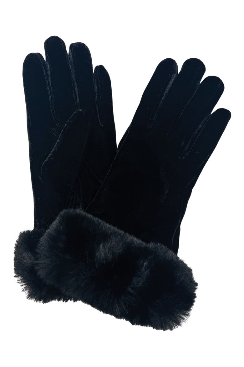 Velvet Gloves, Main, color, BLACK