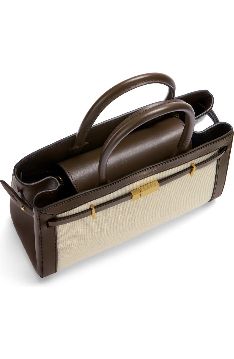 DeMellier The Midi Hudson Canvas & Leather Top Handle Bag, Alternate, color, Saltpr/ Mocha