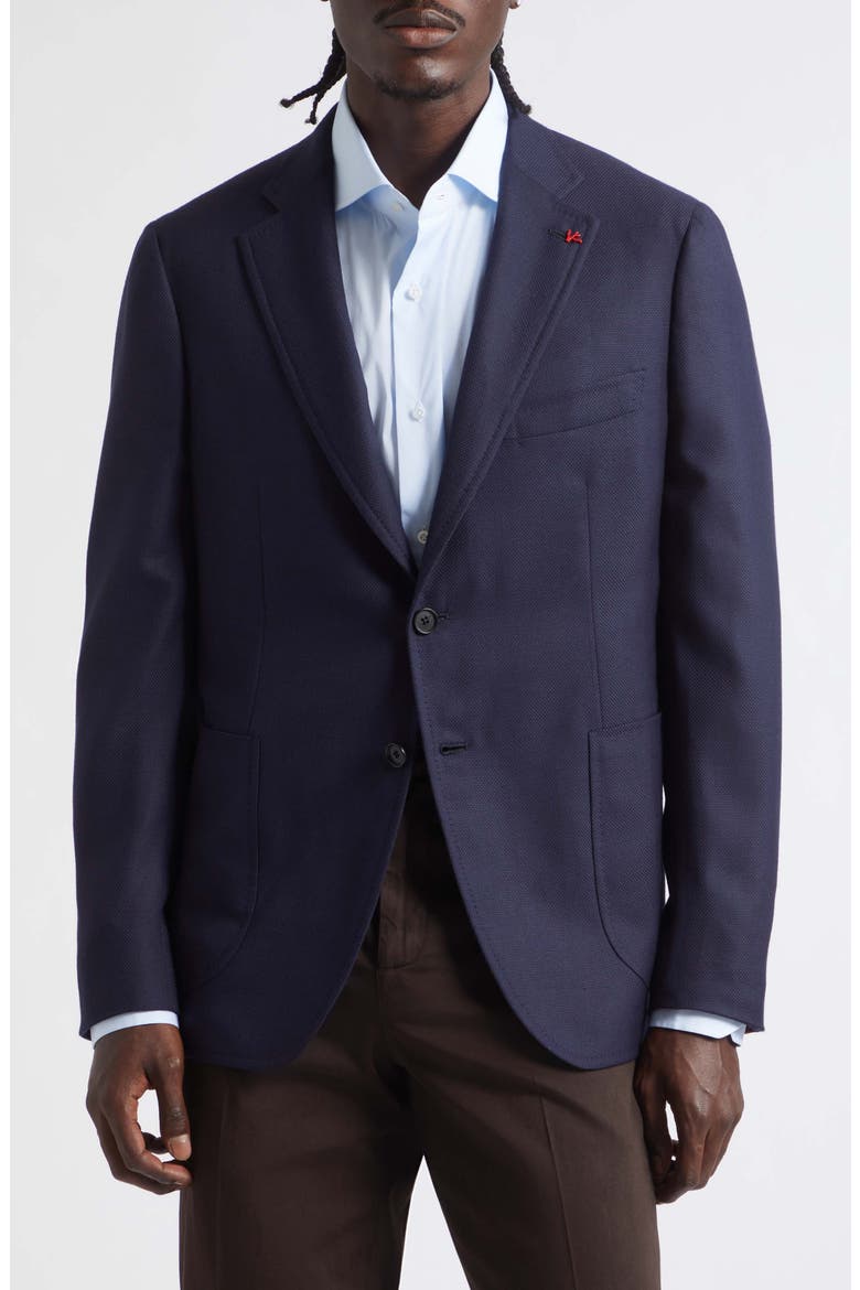 Capri Navy Wool Hopsack Blazer, Main, color, BLUE