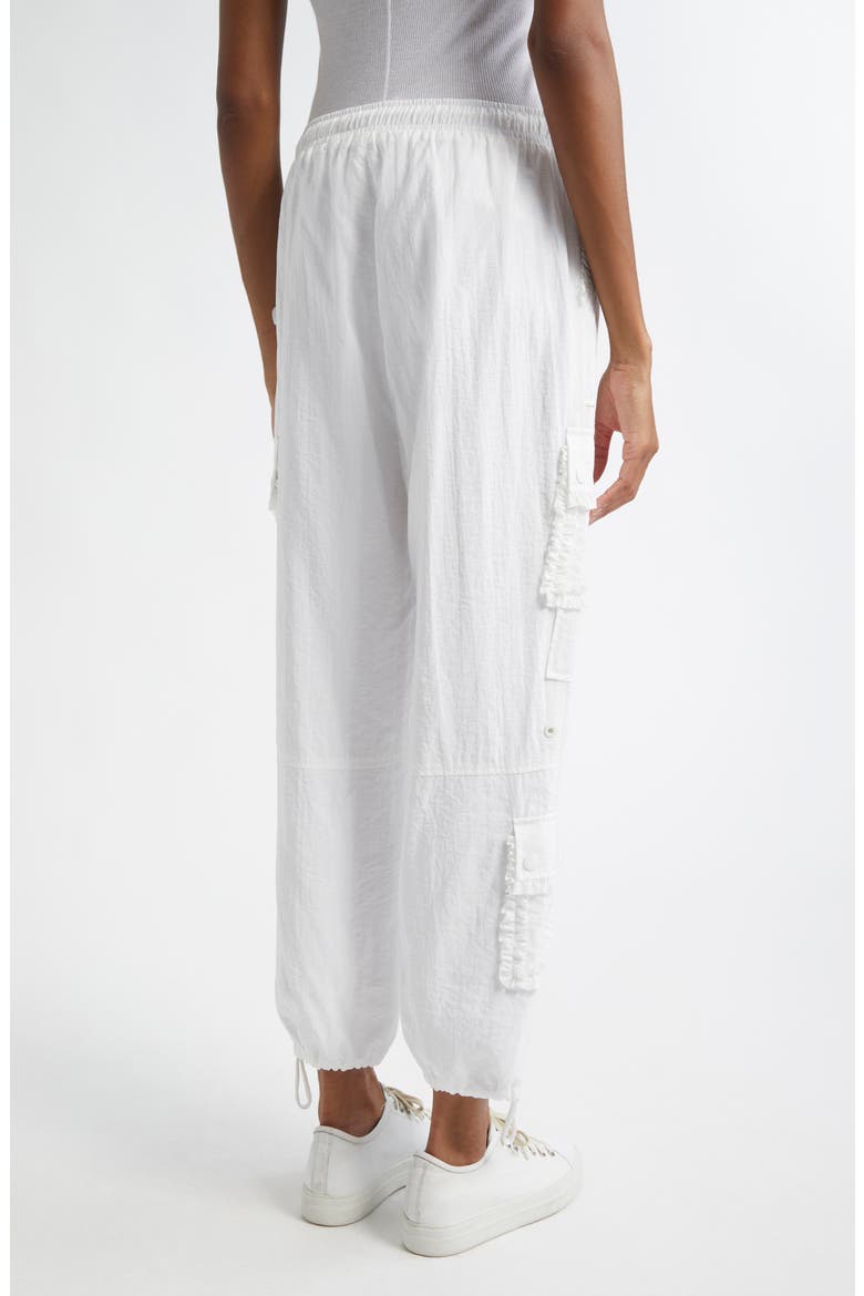 Nitsan Ruffle Trim Parachute Pants, Alternate, color, WHITE