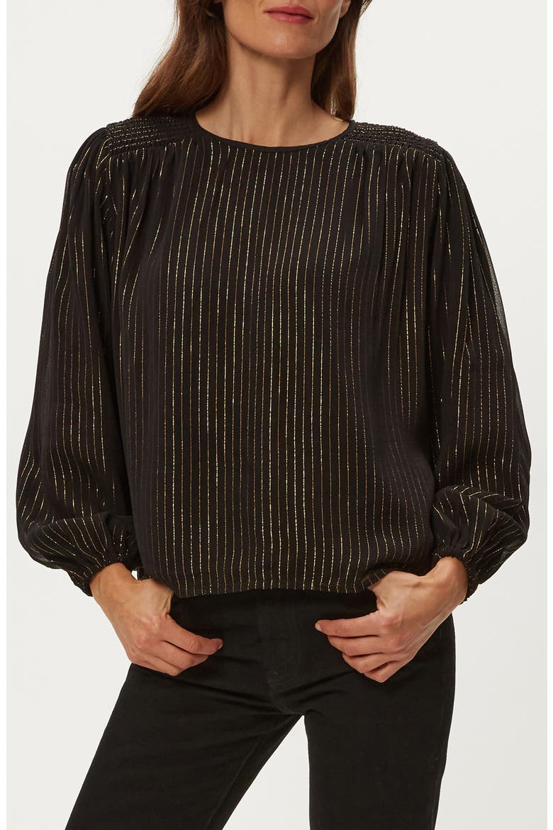 Dolly Metallic Stripe Top, Alternate, color, BLACK COMBO