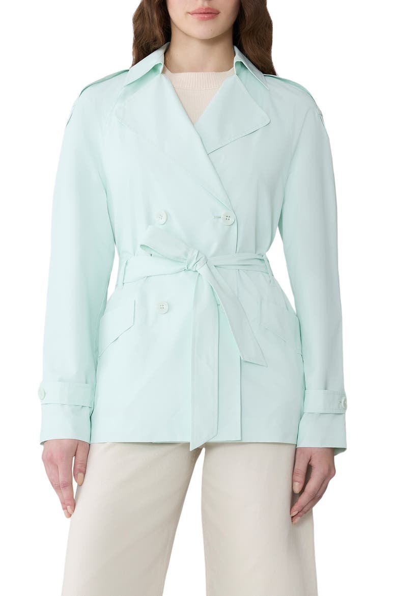 Medina Double Breasted Water Repellent Jacket, Main, color, AQUATIC MINT