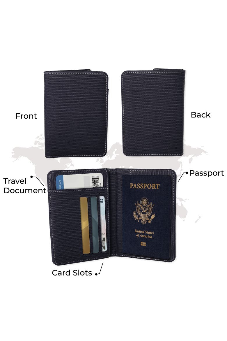 Passport Holder for Travel, Passport Cover for Men and Women, Travel Folio, Alternate, color, Black