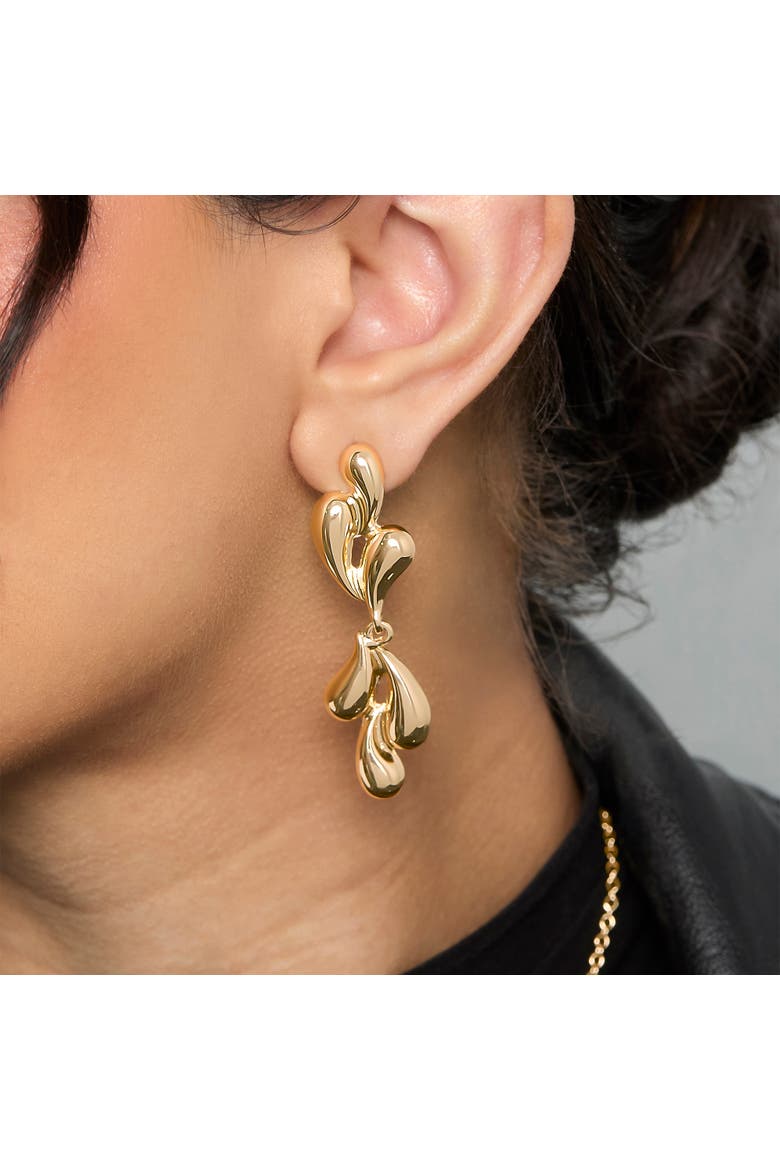 Sculptural Heart Drop Earrings, Alternate, color, Gold
