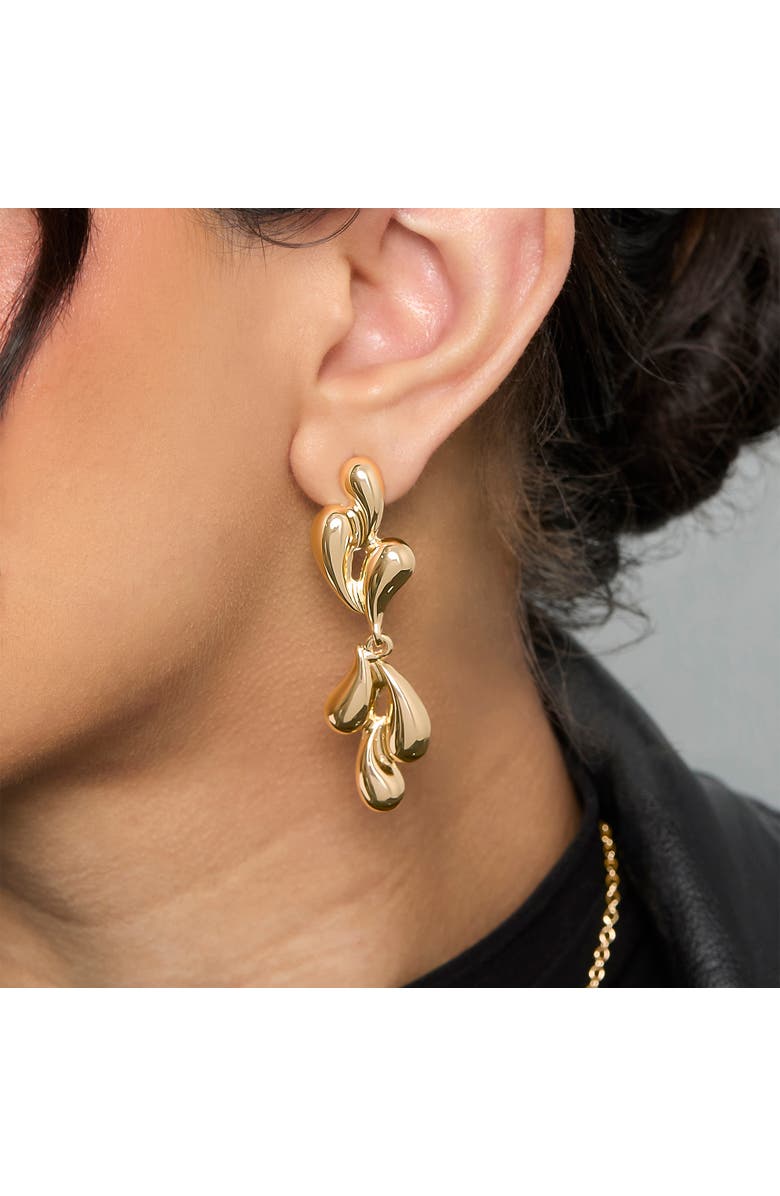 BCBG Generation Sculptural Heart Drop Earrings, Alternate, color, Gold