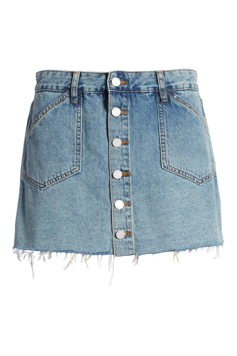 Button Front Denim Miniskirt, Alternate, color, SITUATIONSHIP