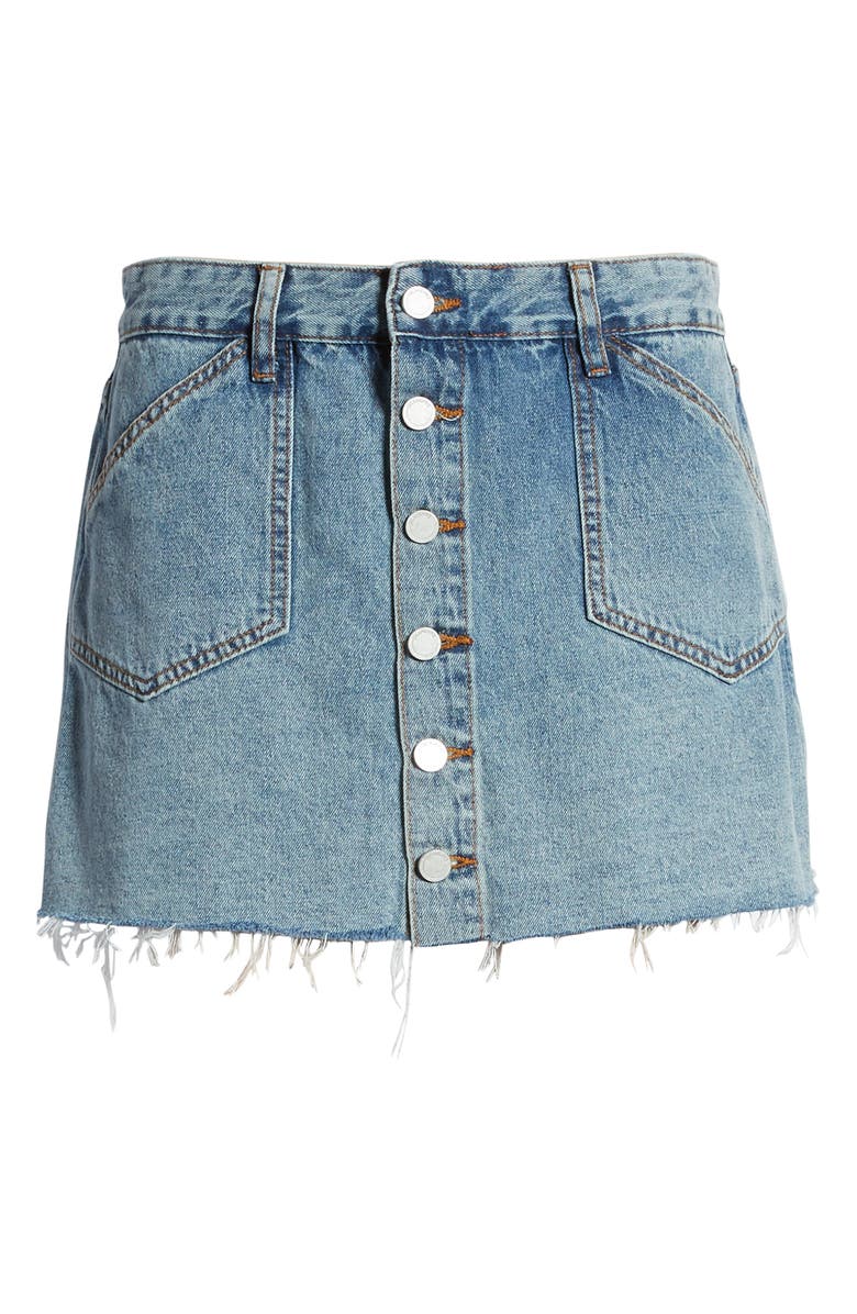 BLANKNYC Button Front Denim Miniskirt, Alternate, color,