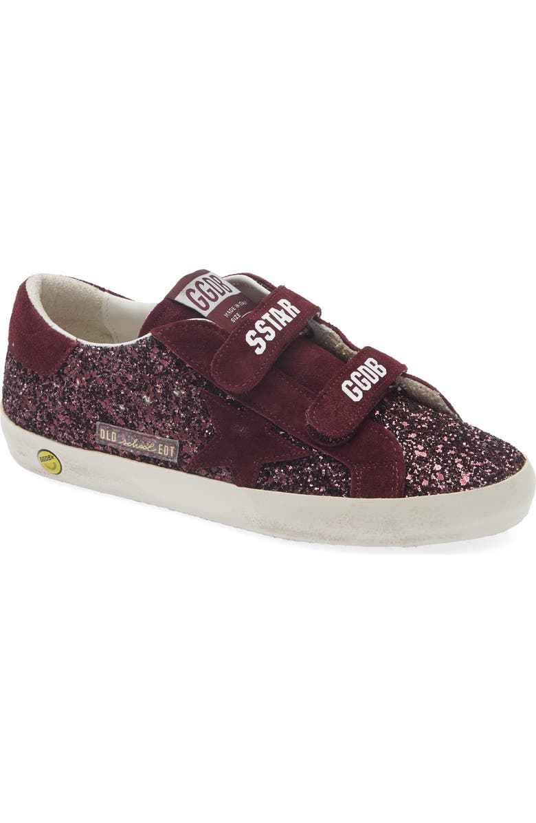 Golden Goose Kids' Old School Glitter Sneaker, Main, color, Bordeaux