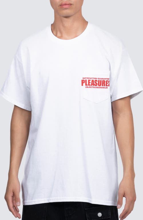 PLEASURES Staff Pocket Graphic T-Shirt in White 