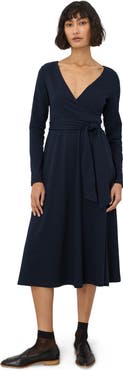 Pact Fit & Flare Wrap Dress Made With Organic Cotton