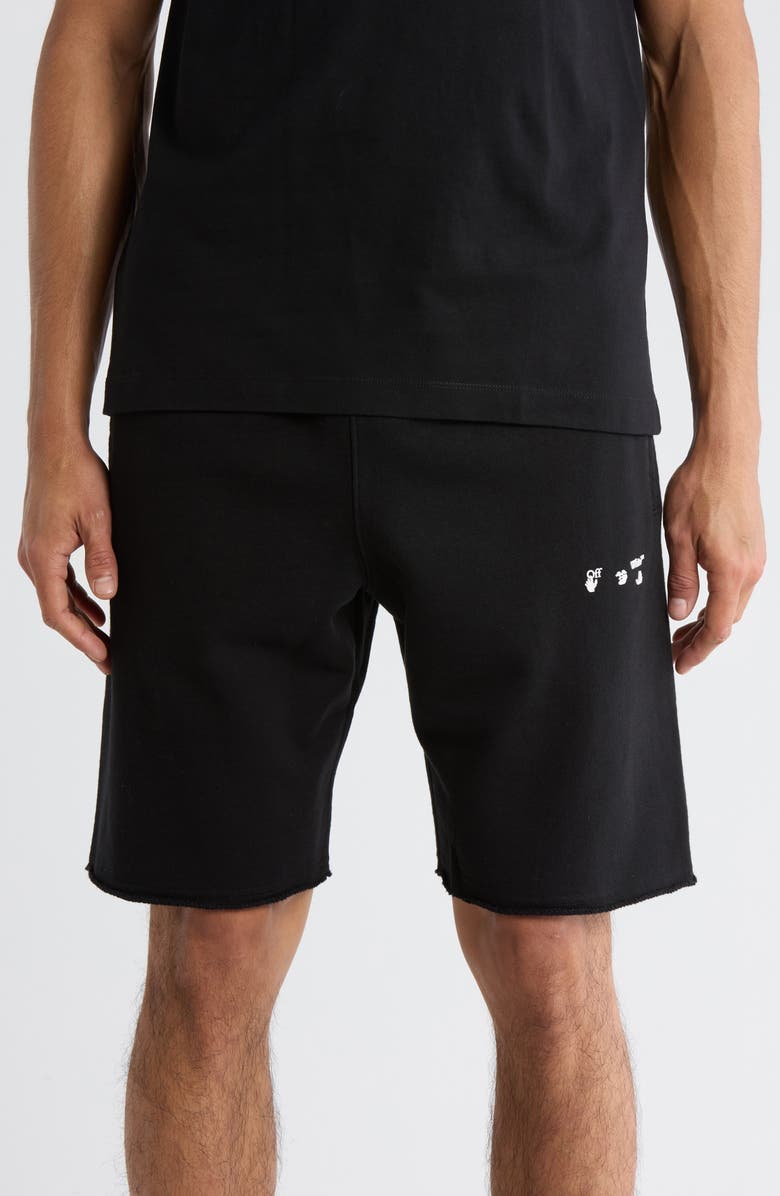 Off-White Logo Sweatshorts, Main, color, Black And White