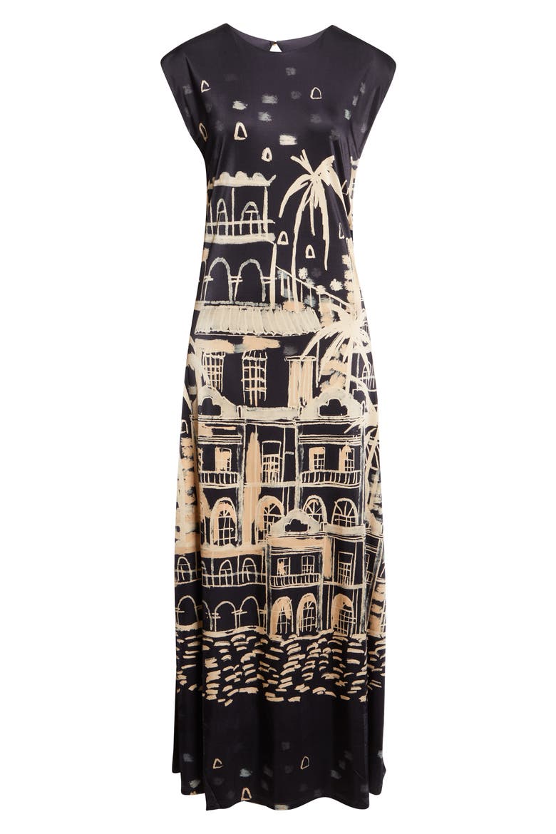 Cardinal Direction Dress, Alternate, color, BLACK / ECRU