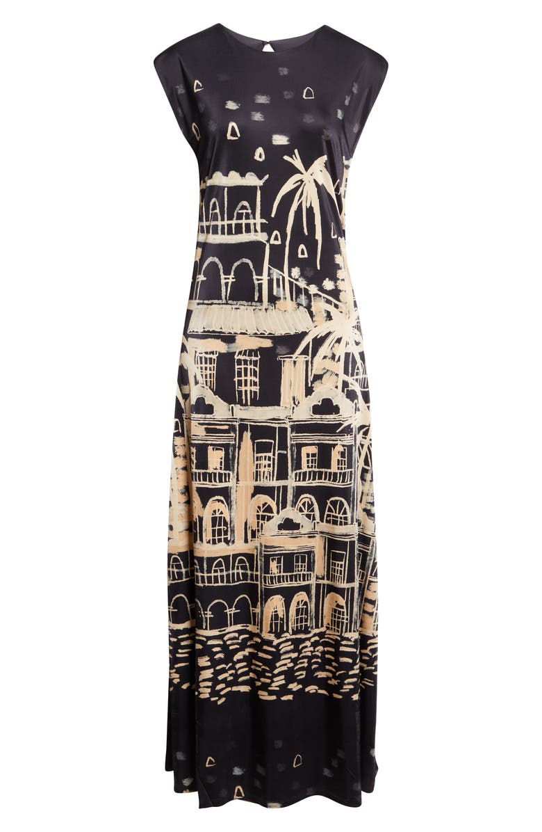 Johanna Ortiz Cardinal Direction Dress, Main, color, Black / Ecru