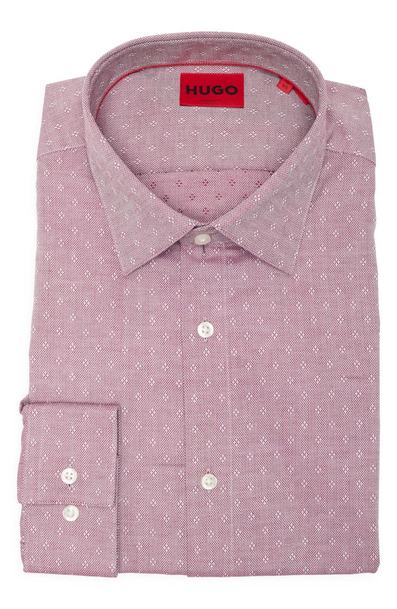 HUGO Valerio Modern Fit Cotton Dress Shirt, Alternate, color, Dark Pink