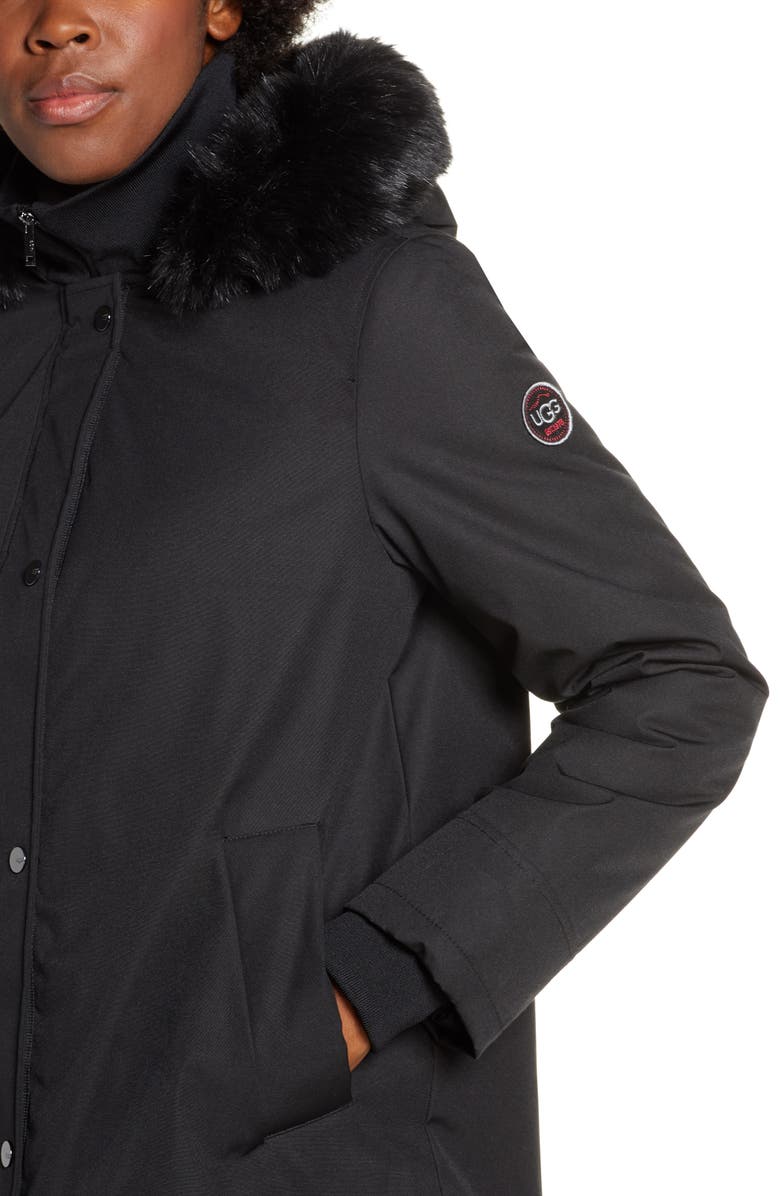 UGG<sup>®</sup> Bernice Faux Fur Trim Waterproof Parka, Alternate, color, 