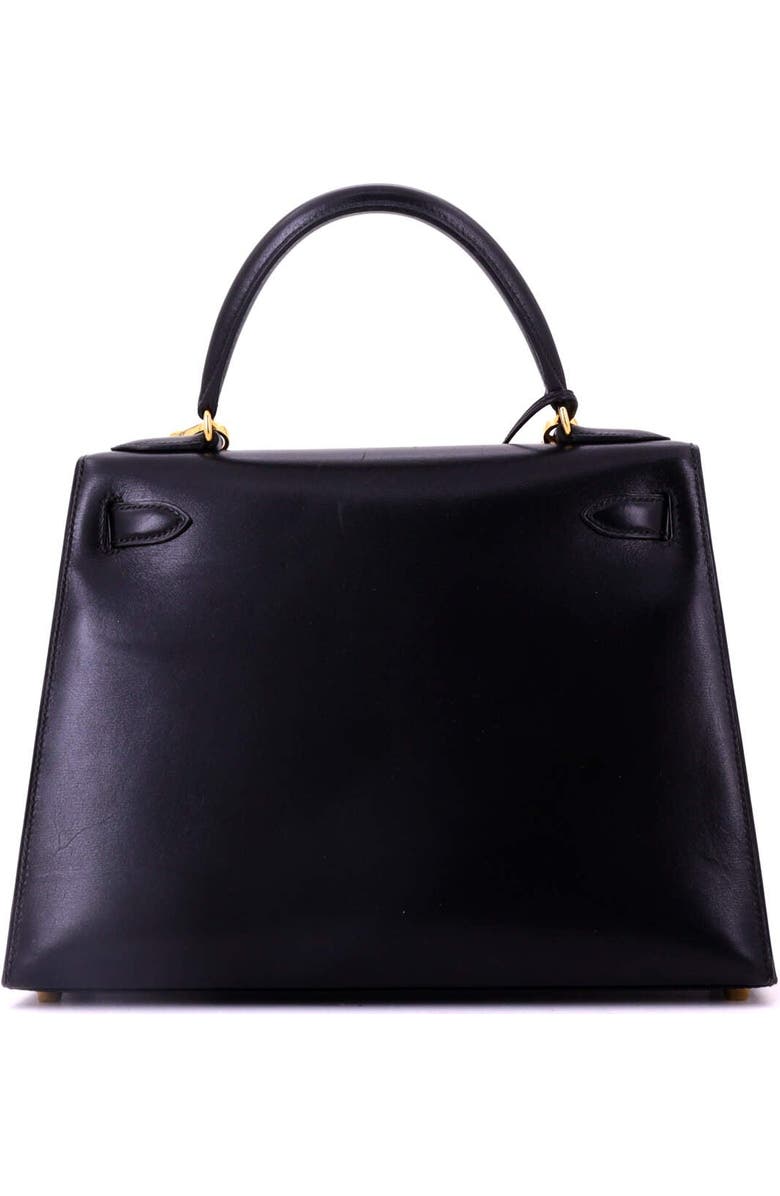 Pre-Owned Hermes Kelly Handbag Black Box Calf with Gold Hardware 28, Alternate, color, Noir