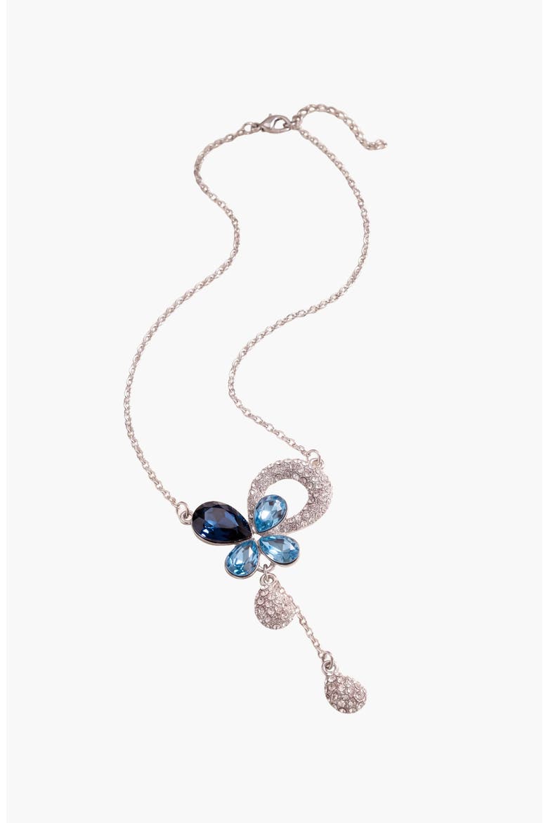 Teardrop Crystal Pendant Necklace, Alternate, color, Blue