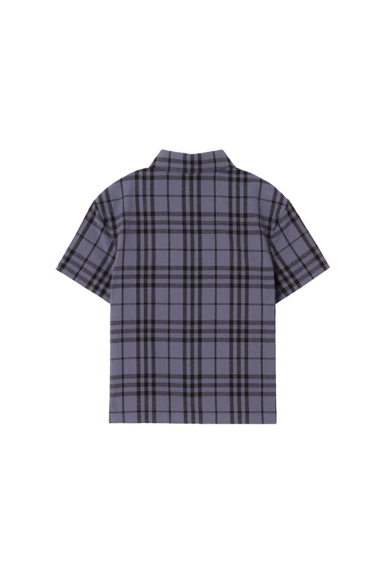 Check Cotton Chambray Shirt, Alternate, color, Damson blue/black