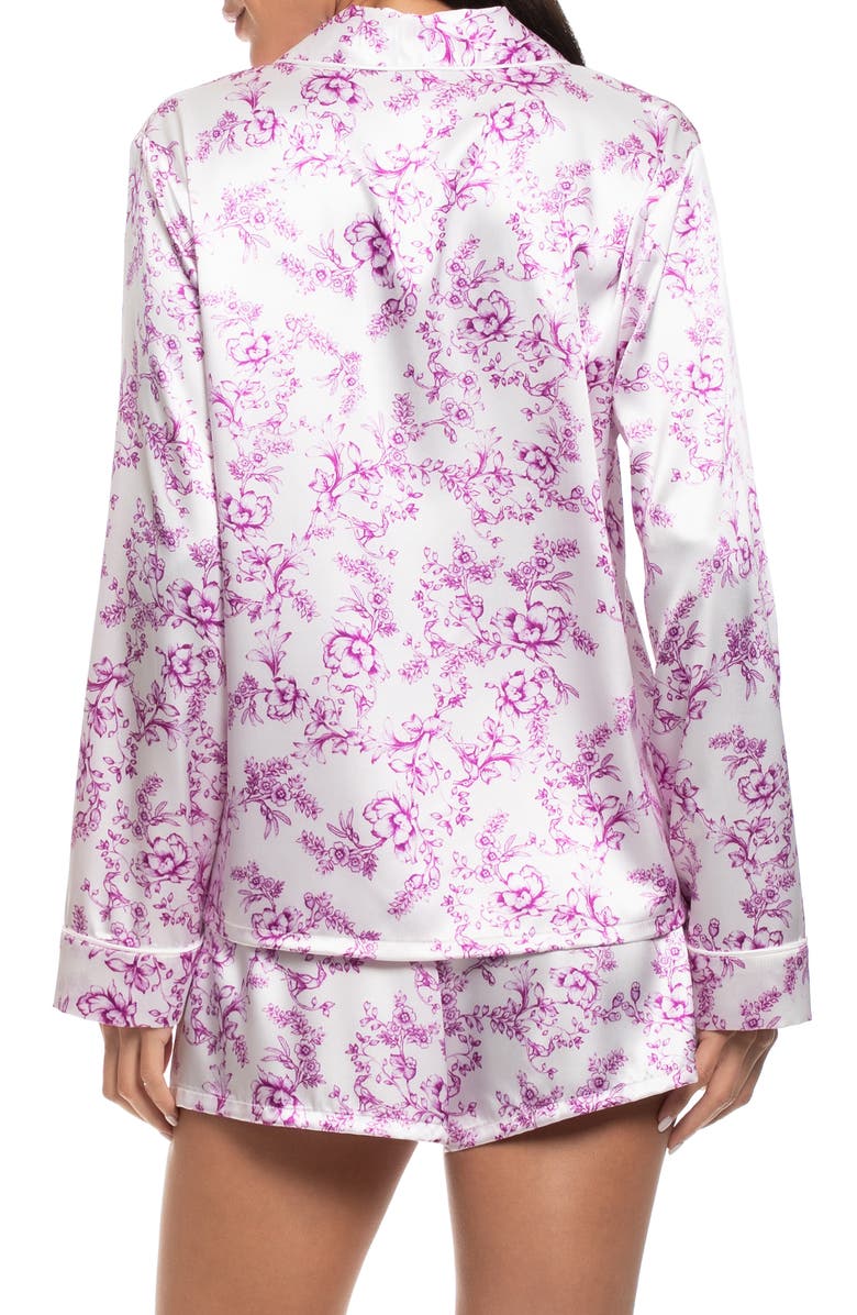 In Bloom by Jonquil Catelin Floral Short Pajamas, Alternate, color, Ivory/ Pink Toile