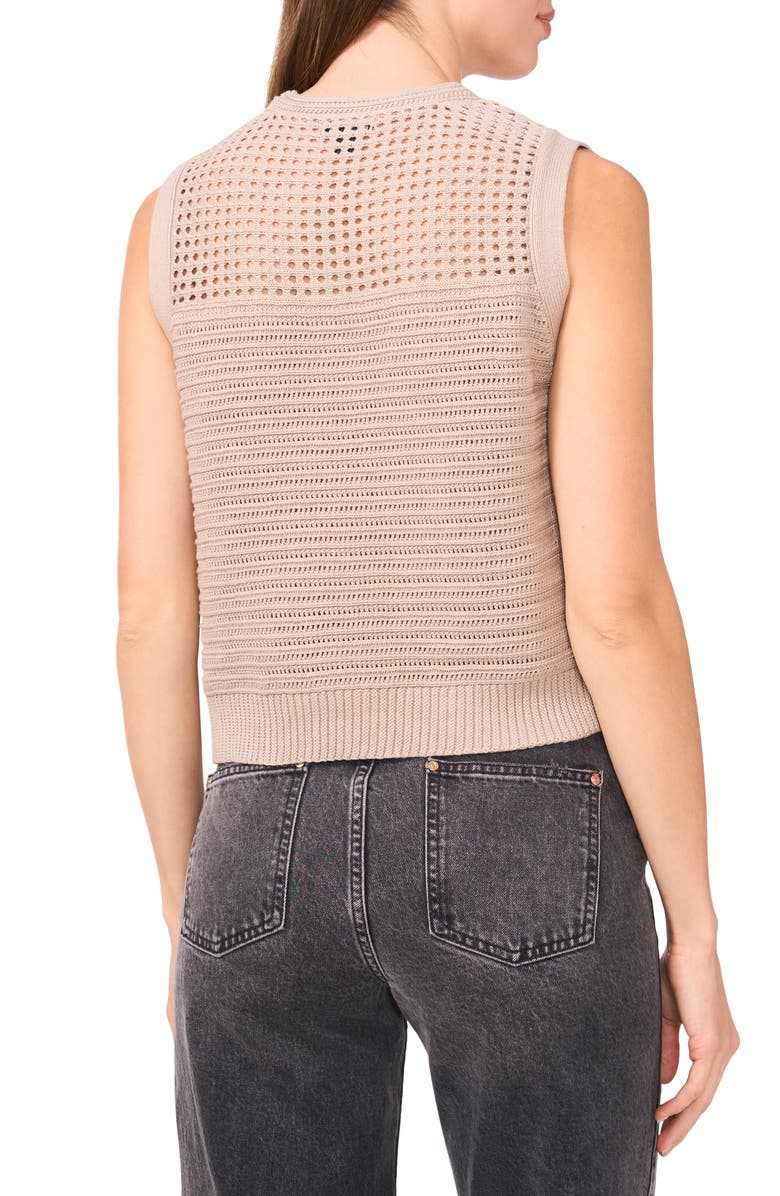 Halogen<sup>®</sup> Open Stitch Sleeveless Cotton Side Button Sweater, Alternate, color, Taupe Bisque