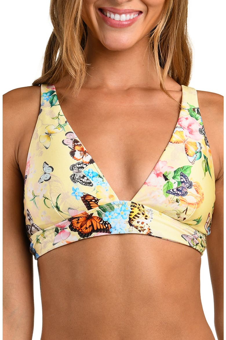 Lexie Garden Butterfly Bikini Top, Main, color, YELLOW MULTI