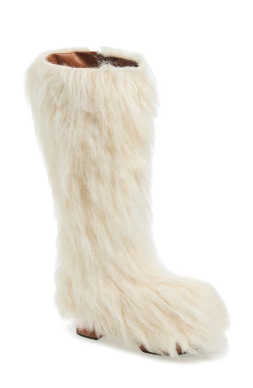 Acne Studios Furry Clog Boot In Off White Aeg