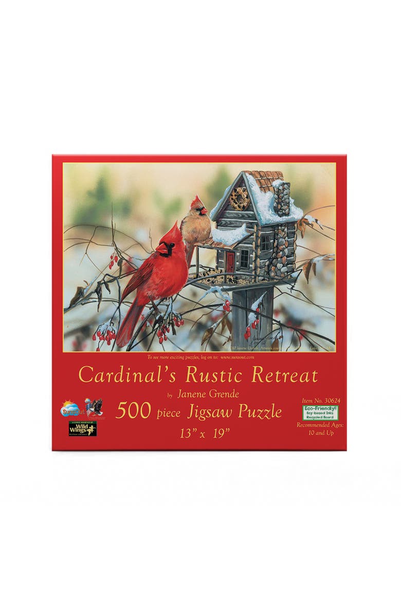 Sunsout Cardinal's Rustic Retreat 500 piece Jigsaw Puzzle for Adults, Alternate, color, Multicolor