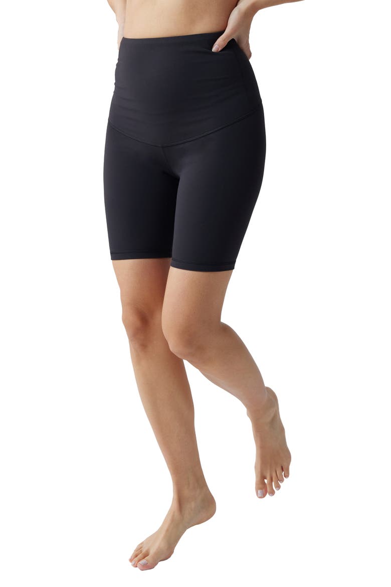 Postpartum Bike Shorts & Leggings Set, Main, color, BLACK/ BLACK