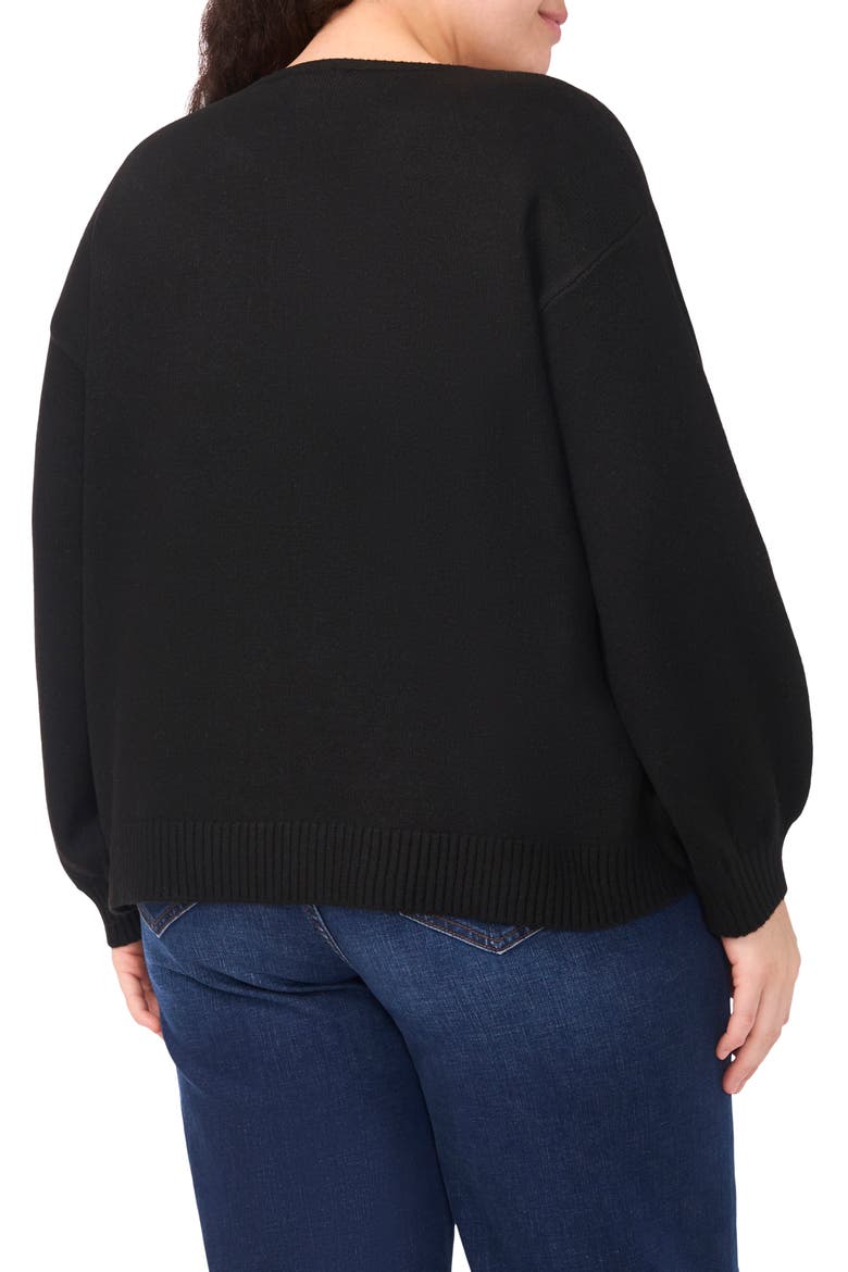 Velvet Bow Closure Cardigan, Alternate, color, RICH BLACK