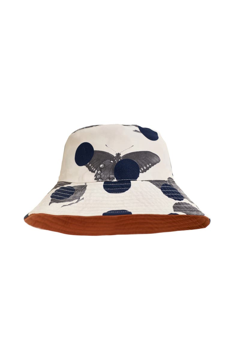 Lost Pattern "Noir Floral" Reversible  Bucket Hat, Main, color, White