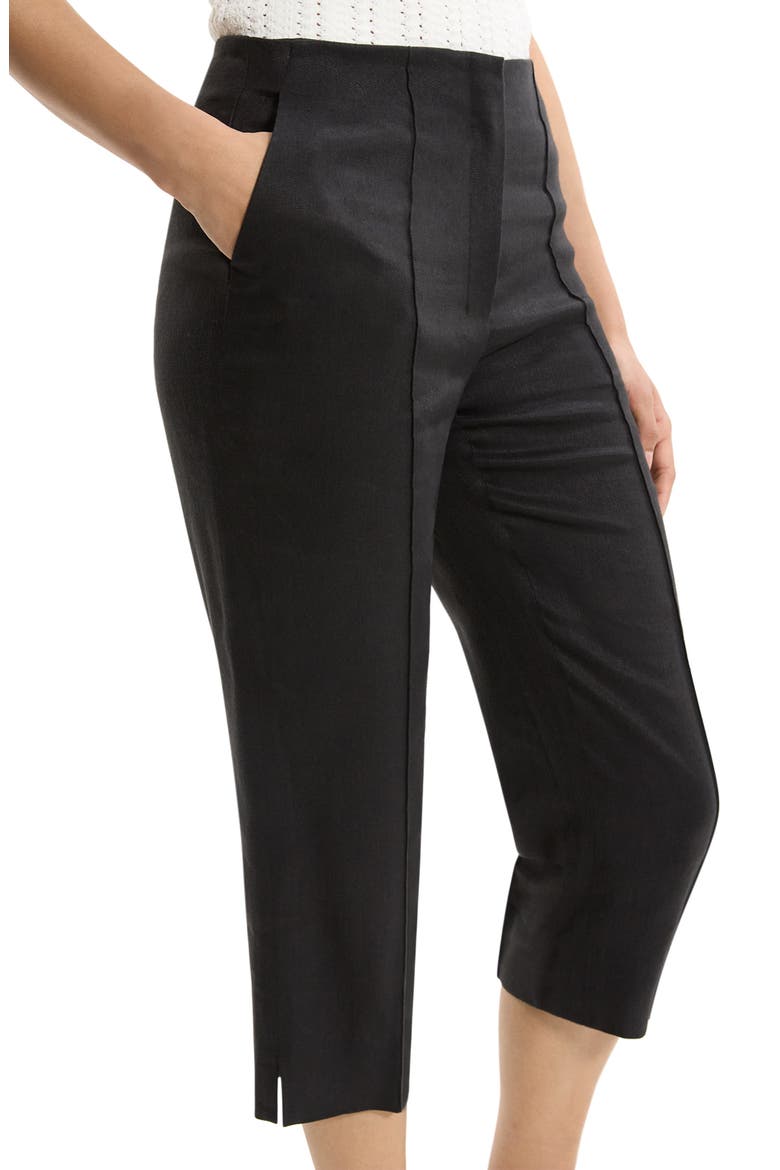 Slit Capri Pants, Alternate, color, BLACK