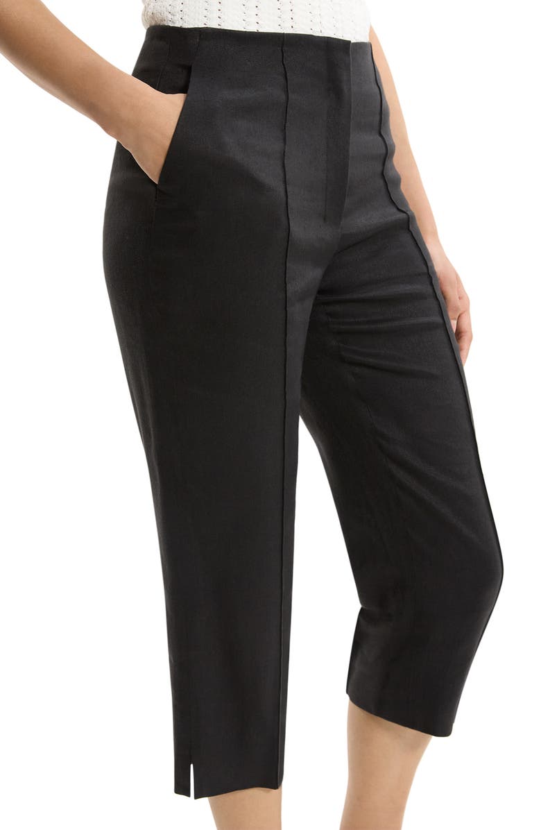 Theory Slit Capri Pants, Alternate, color, Black