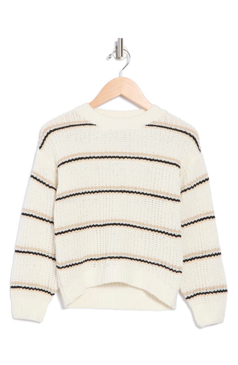 Freshman Kids' Stripe Crew Sweater, Main, color, Egret