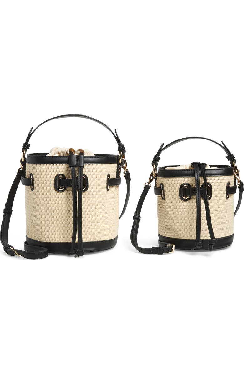 Mali + Lili Gina Set of 2 Twinning Straw Bucket Bags, Main, color,