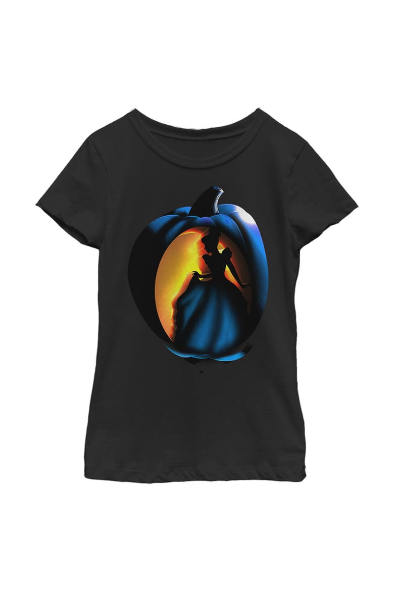 Girl's Cinderella Halloween Pumpkin  Graphic T-Shirt, Main, color, Black