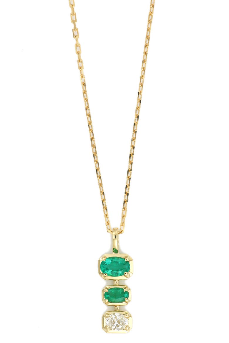 El Mar Emerald & Diamond Pendant Necklace (Nordstrom Exclusive), Main, color, EMERALD/ DIAMOND/ 18K GOLD