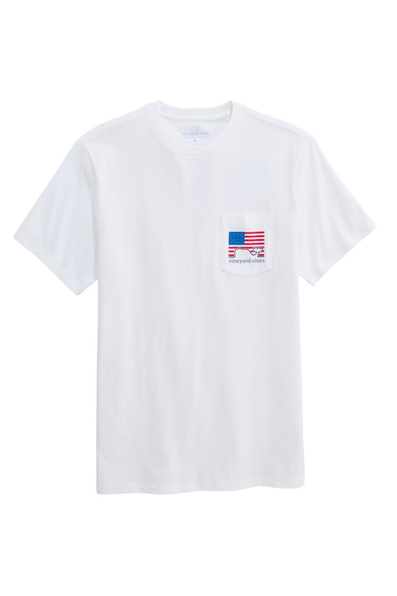 1776–2026 Flag Graphic Pocket T-Shirt, Main, color, WHITE CAP